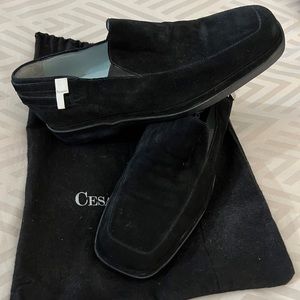Cesare Paciotti Mens Black Suede Dress Loafers - Size US 8